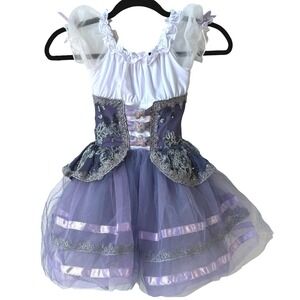 Weissman Girls Purple Pageant Costume Dress XSC Sequin Lace Tulle Ballet Dance